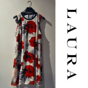 NWOT Laura Floral Rose Trapeze Dress Size 12